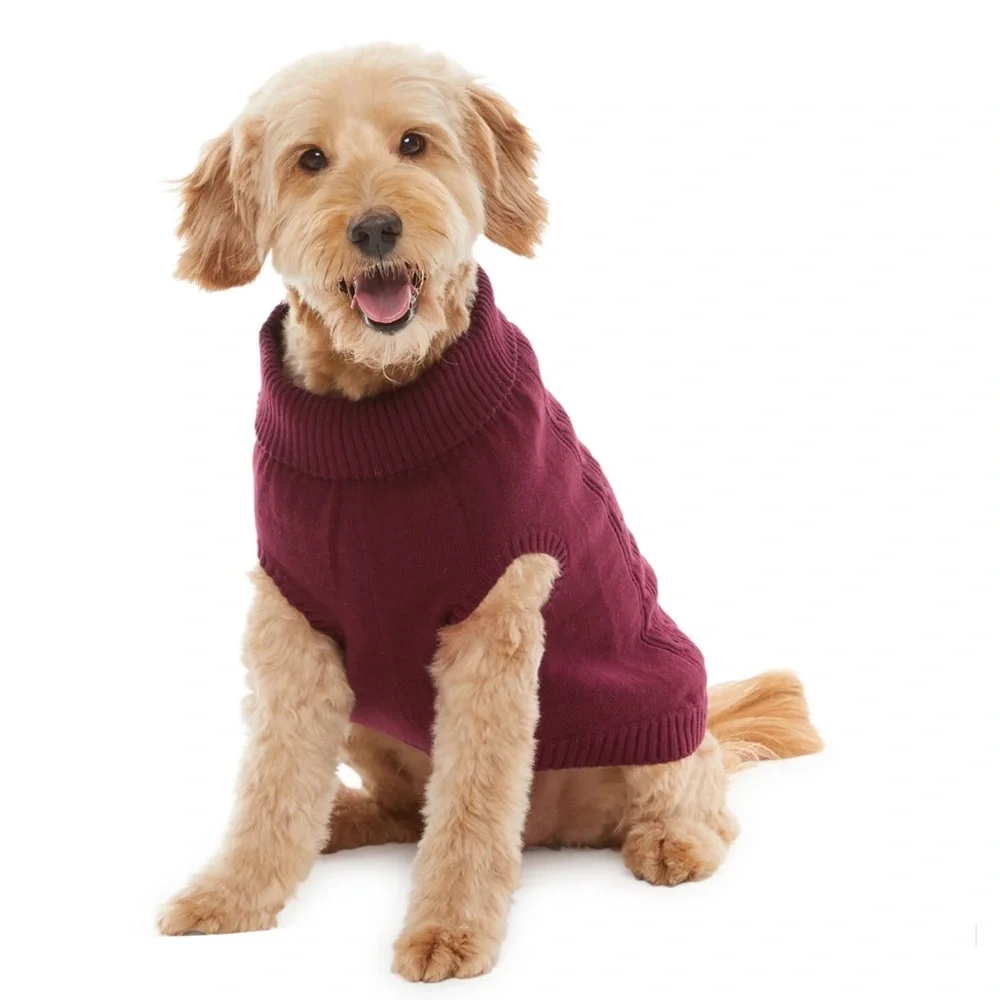 Maroon St Johns Bark Dog Sweater nwt small